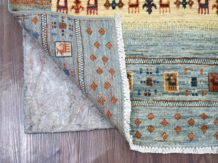 2'6" x 7'1" New Hand Knotted Blue Wool Runner Oriental Rug - MOA10221949