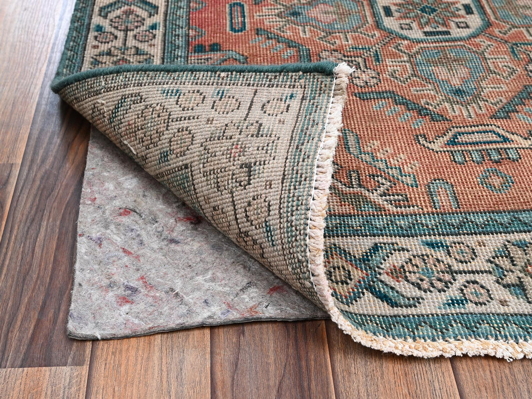 3'0" x 12'10" Vintage Hand Knotted Pink Wool Runner Oriental Rug - MOA1022194