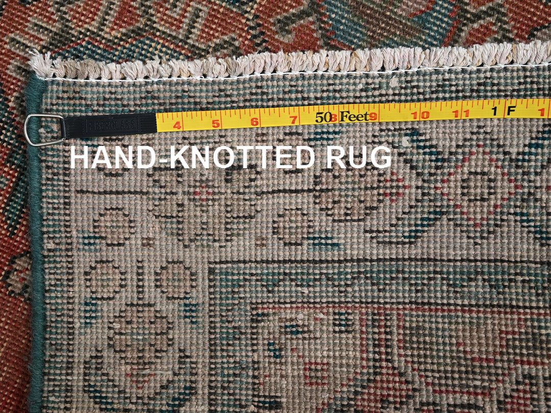 3'0" x 12'10" Vintage Hand Knotted Pink Wool Runner Oriental Rug - MOA1022194