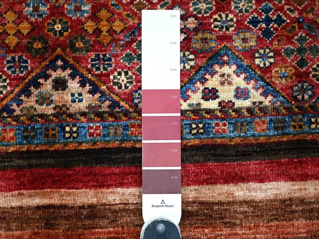 2'9" x 3'10" New Hand Knotted Red Wool Rectangle Oriental Rug - MOA10221950