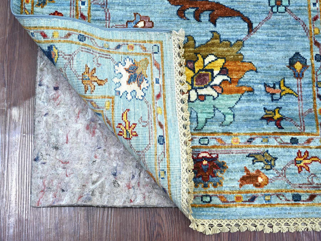 2'8" x 8'2" New Hand Knotted Blue Wool Runner Oriental Rug - MOA10221955