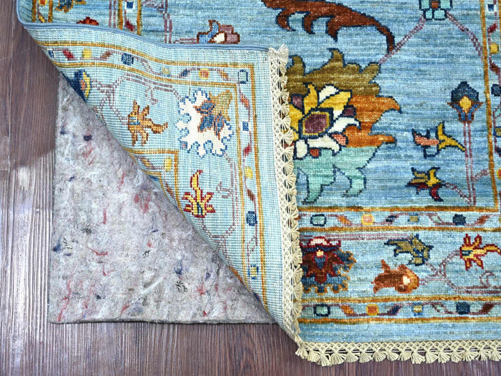2'8" x 8'2" New Hand Knotted Blue Wool Runner Oriental Rug - MOA10221955