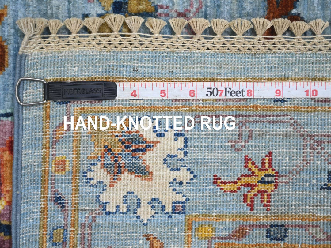 2'8" x 8'2" New Hand Knotted Blue Wool Runner Oriental Rug - MOA10221955