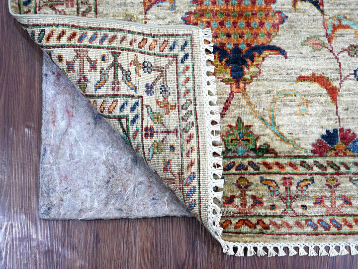 2'9" x 3'10" New Hand Knotted Grey Wool Rectangle Oriental Rug - MOA10221957