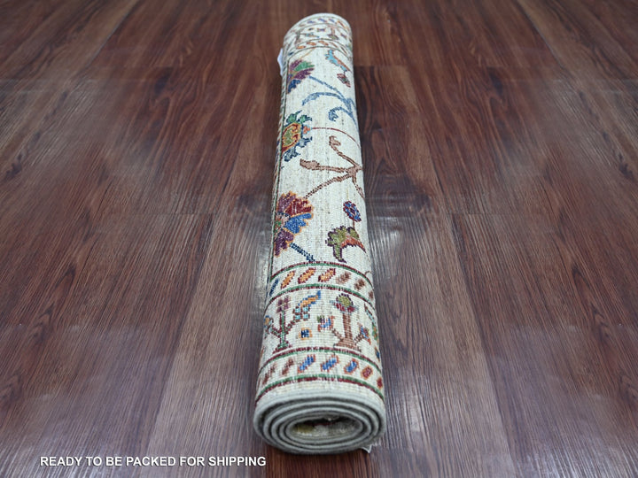 2'9" x 3'10" New Hand Knotted Grey Wool Rectangle Oriental Rug - MOA10221957