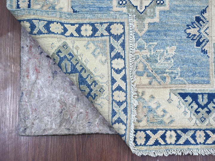 2'7" x 7'8" New Hand Knotted Blue Wool Runner Oriental Rug - MOA10221958