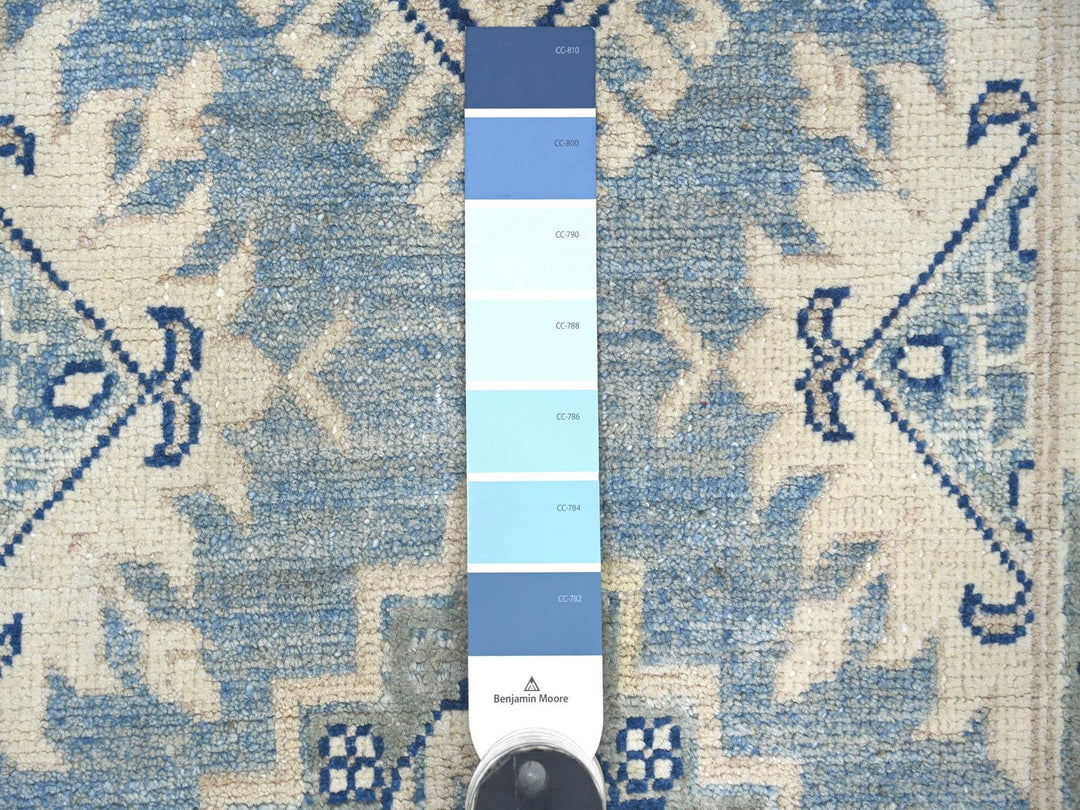 2'7" x 7'8" New Hand Knotted Blue Wool Runner Oriental Rug - MOA10221958