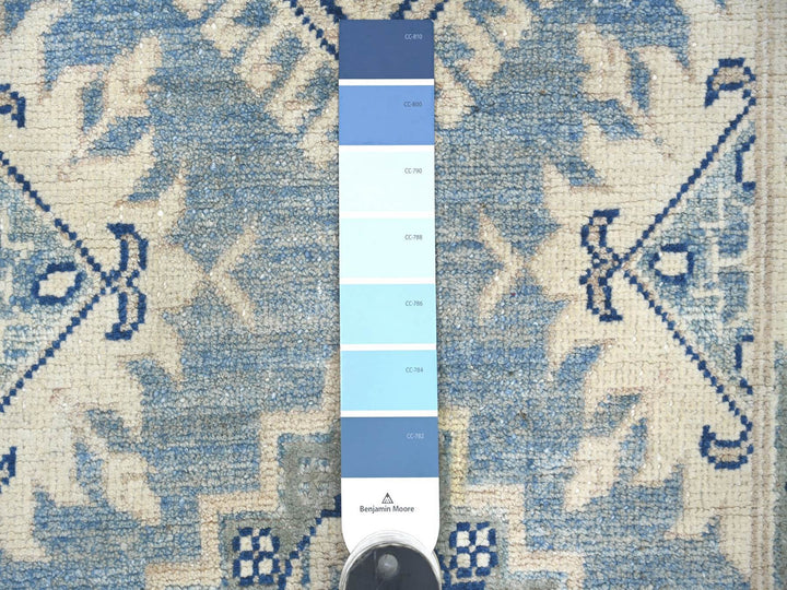 2'7" x 7'8" New Hand Knotted Blue Wool Runner Oriental Rug - MOA10221958