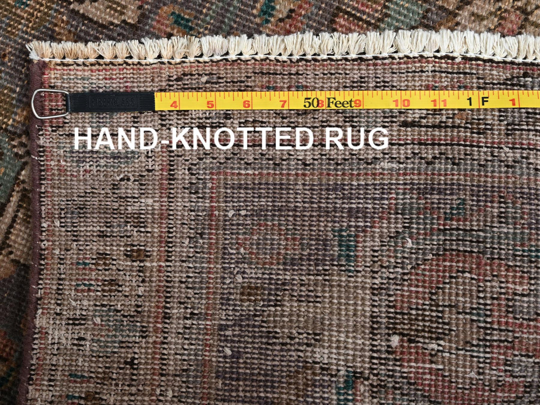 2'11" x 10'10" Vintage Hand Knotted Brown Wool Runner Oriental Rug - MOA1022195
