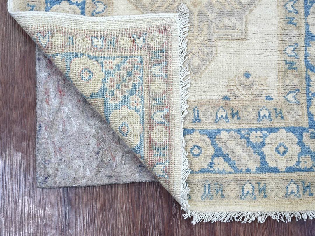 2'6" x 7'6" New Hand Knotted Ivory Wool Runner Oriental Rug - MOA10221961