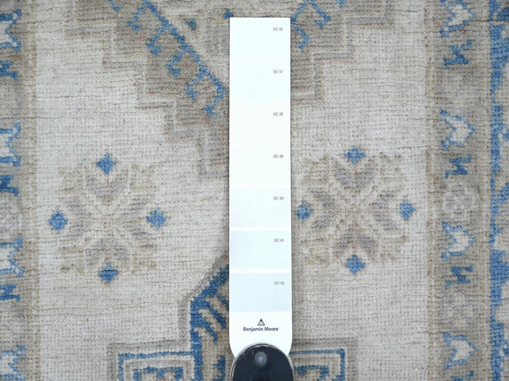 2'6" x 7'6" New Hand Knotted Ivory Wool Runner Oriental Rug - MOA10221961