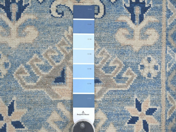 2'9" x 9'7" New Hand Knotted Blue Wool Runner Oriental Rug - MOA10221962