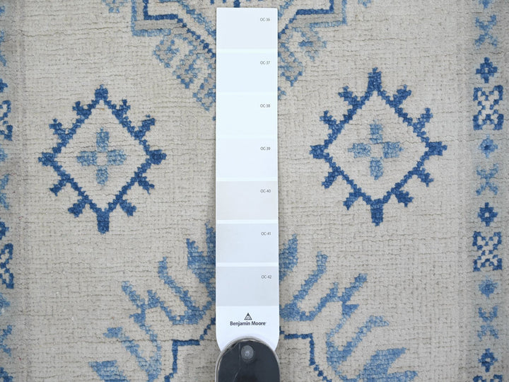 2'7" x 7'9" New Hand Knotted Ivory Wool Runner Oriental Rug - MOA10221963