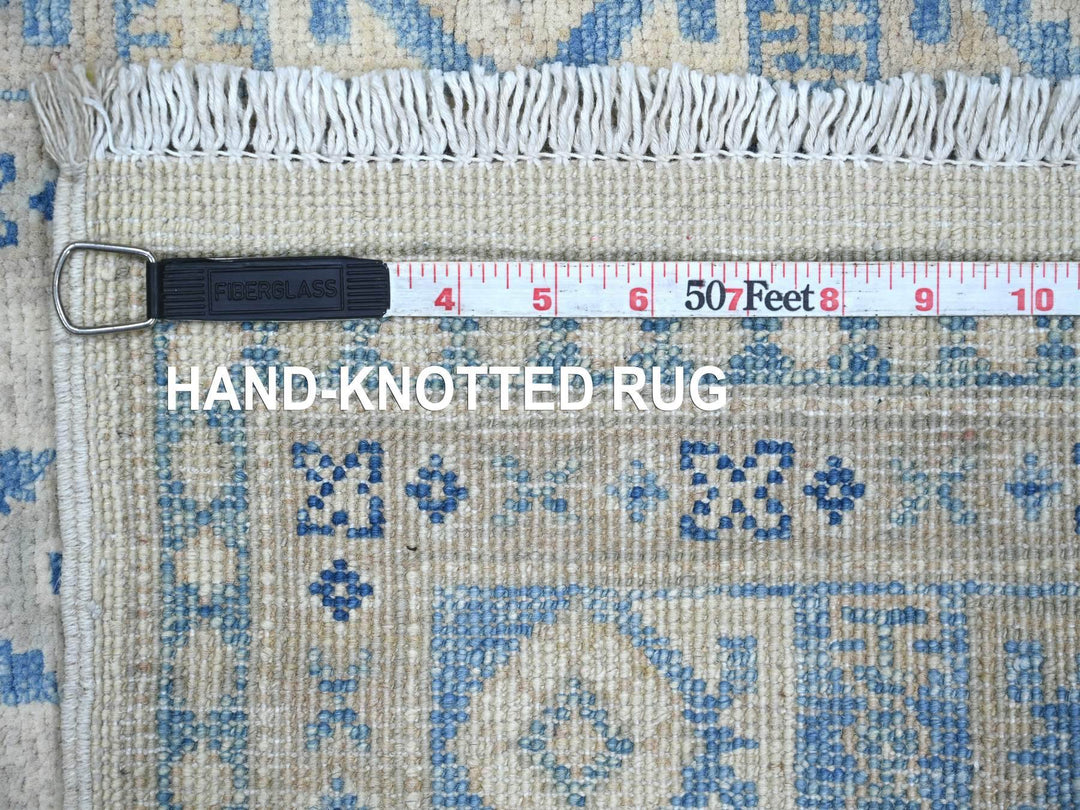 2'7" x 7'9" New Hand Knotted Ivory Wool Runner Oriental Rug - MOA10221963