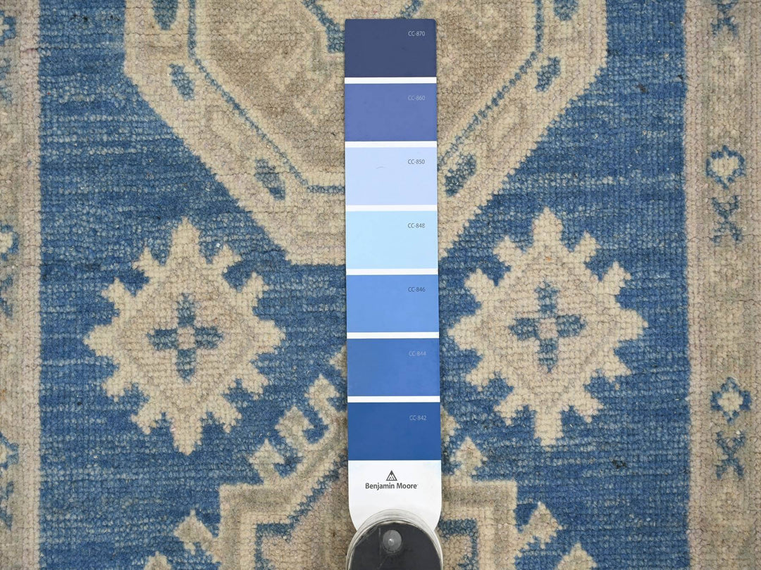 2'7" x 9'7" New Hand Knotted Blue Wool Runner Oriental Rug - MOA10221964