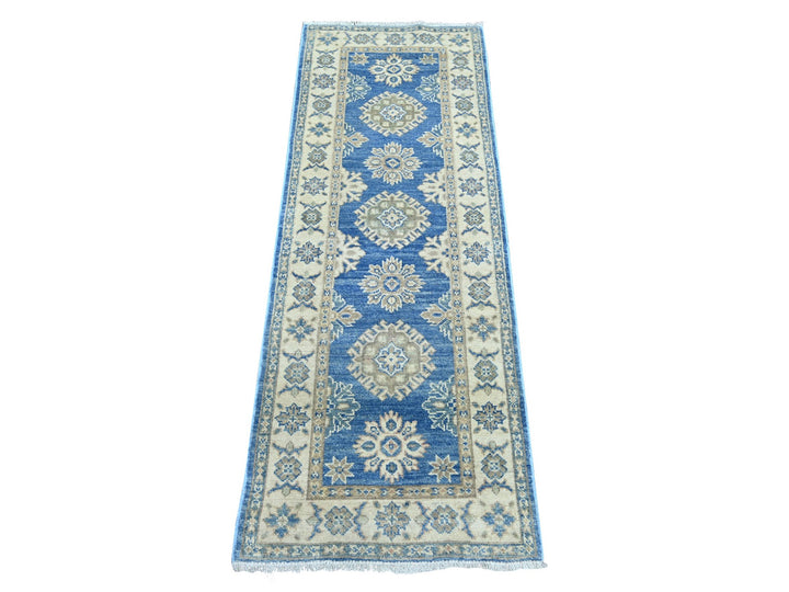 2'0" x 5'6" New Hand Knotted Blue Wool Runner Oriental Rug - MOA10221965