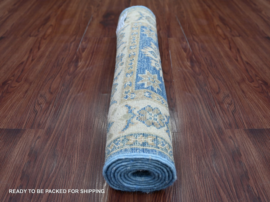 2'0" x 5'6" New Hand Knotted Blue Wool Runner Oriental Rug - MOA10221965