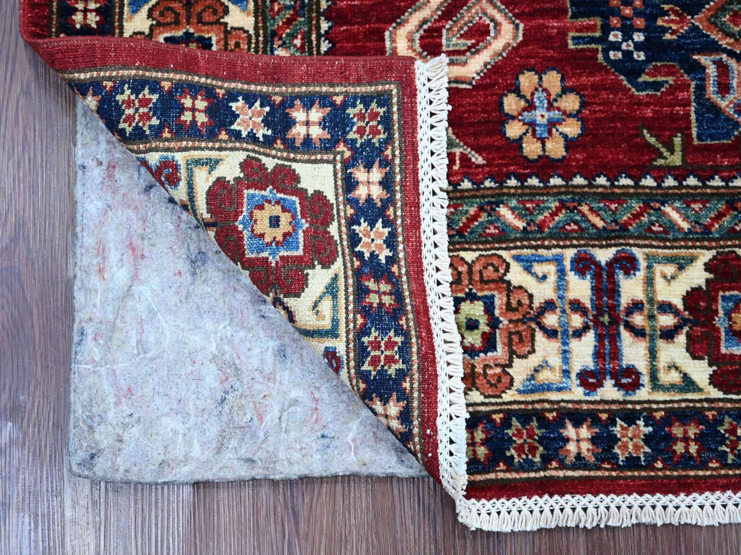 3'11" x 6'2" New Hand Knotted Red Wool Rectangle Oriental Rug - MOA10221966
