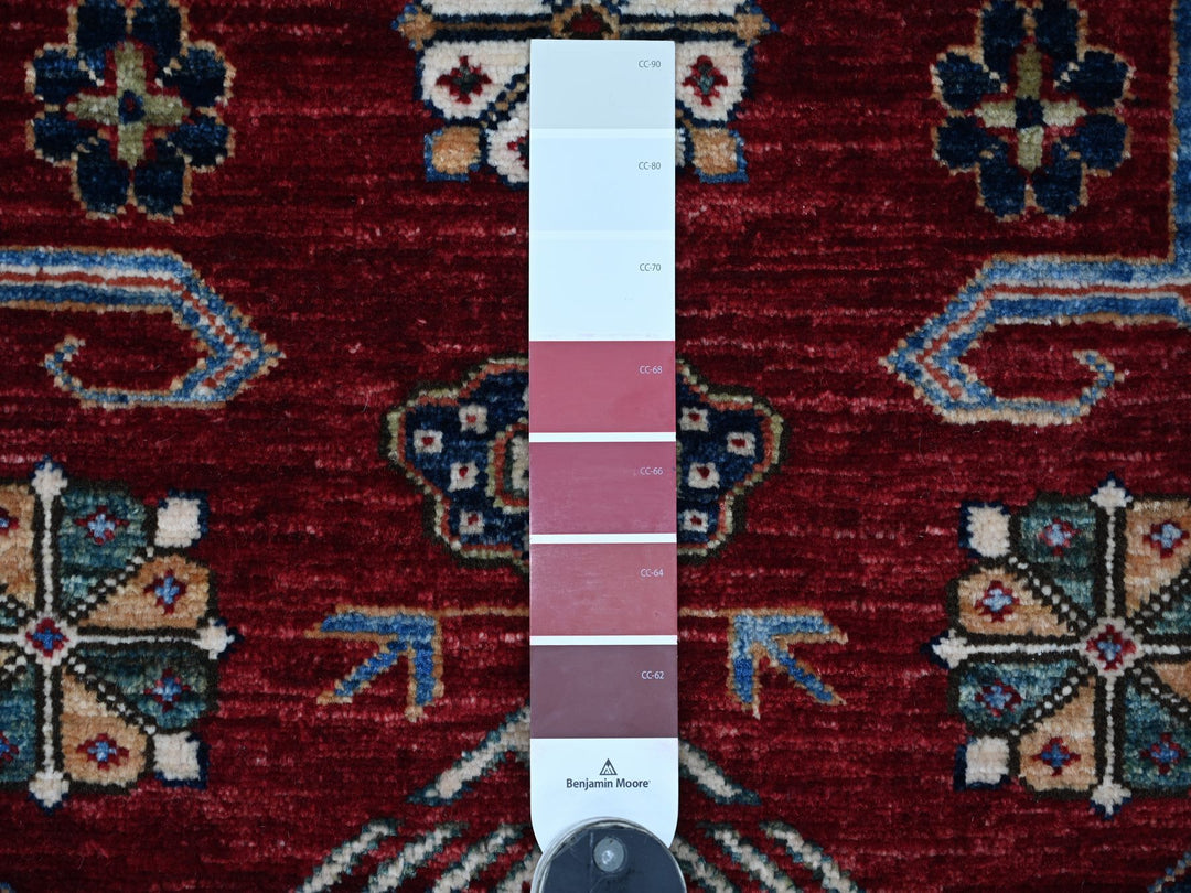 3'11" x 6'2" New Hand Knotted Red Wool Rectangle Oriental Rug - MOA10221966