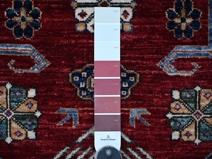 3'11" x 6'2" New Hand Knotted Red Wool Rectangle Oriental Rug - MOA10221966