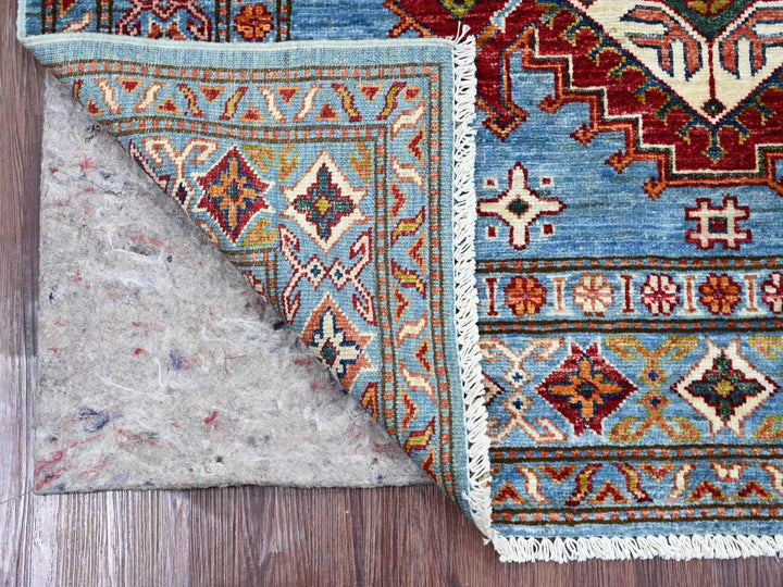 4'1" x 6'0" New Hand Knotted Blue Wool Rectangle Oriental Rug - MOA10221968