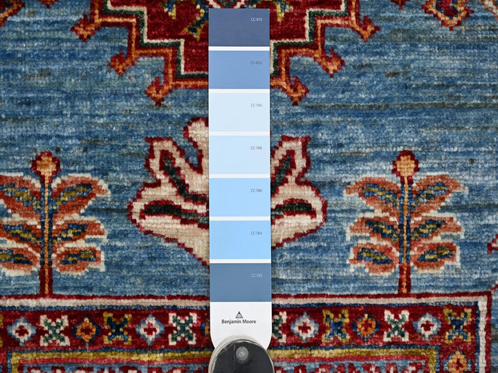 4'1" x 6'0" New Hand Knotted Blue Wool Rectangle Oriental Rug - MOA10221968