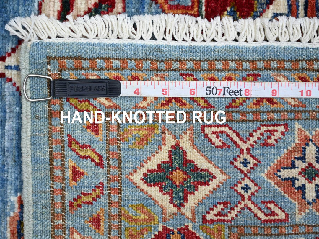 4'1" x 6'0" New Hand Knotted Blue Wool Rectangle Oriental Rug - MOA10221968