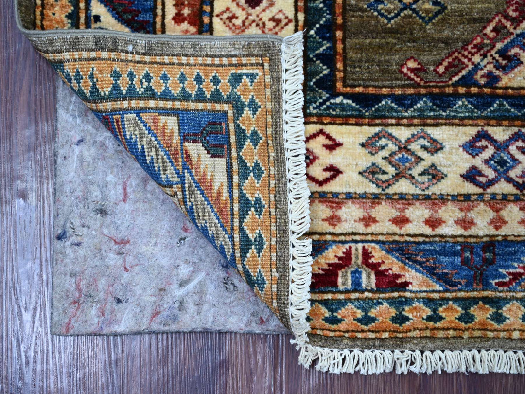 4'0" x 5'5" New Hand Knotted Grey Wool Rectangle Oriental Rug - MOA10221969