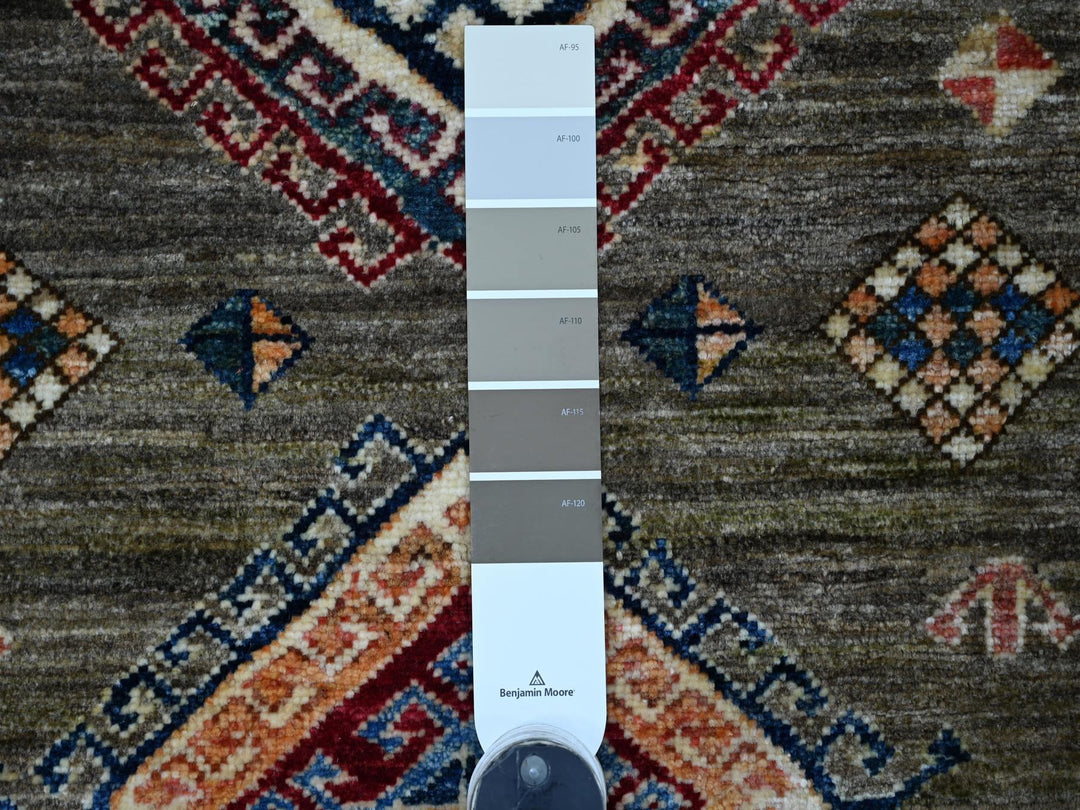 4'0" x 5'5" New Hand Knotted Grey Wool Rectangle Oriental Rug - MOA10221969