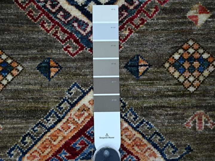 4'0" x 5'5" New Hand Knotted Grey Wool Rectangle Oriental Rug - MOA10221969