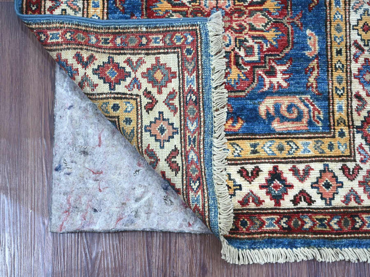 2'1" x 6'0" New Hand Knotted Blue Wool Runner Oriental Rug - MOA10221970