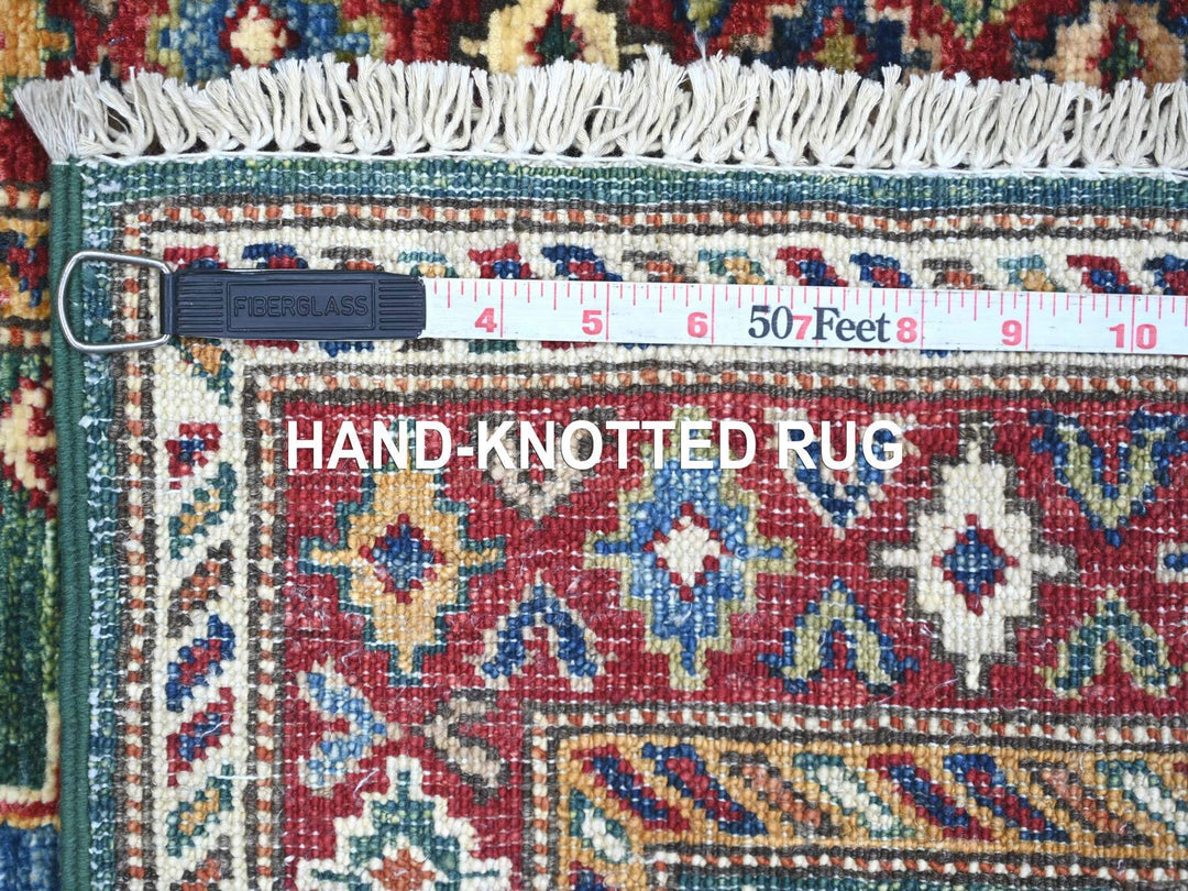 1'11" x 6'0" New Hand Knotted Green Wool Runner Oriental Rug - MOA10221971