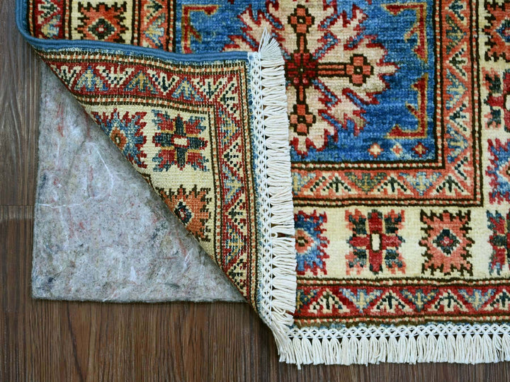 1'11" x 3'0" New Hand Knotted Blue Wool Rectangle Oriental Rug - MOA10221974