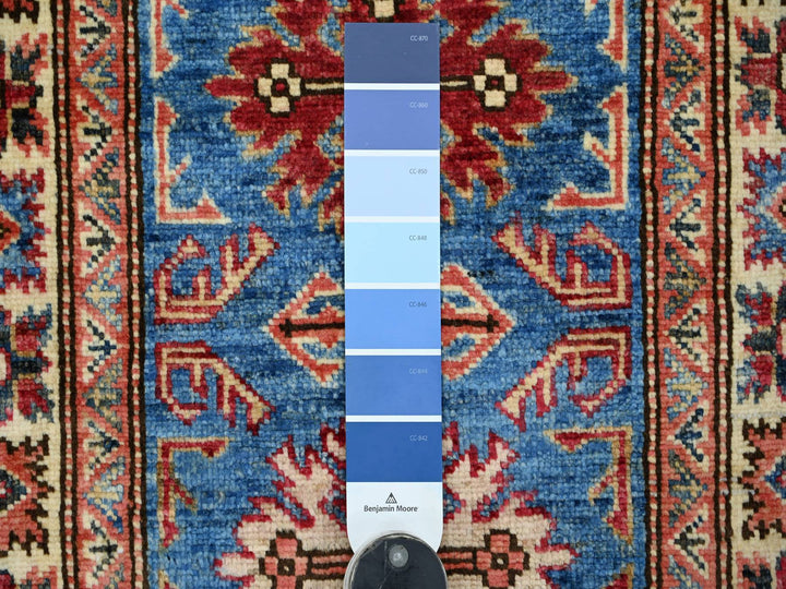 1'11" x 3'0" New Hand Knotted Blue Wool Rectangle Oriental Rug - MOA10221974