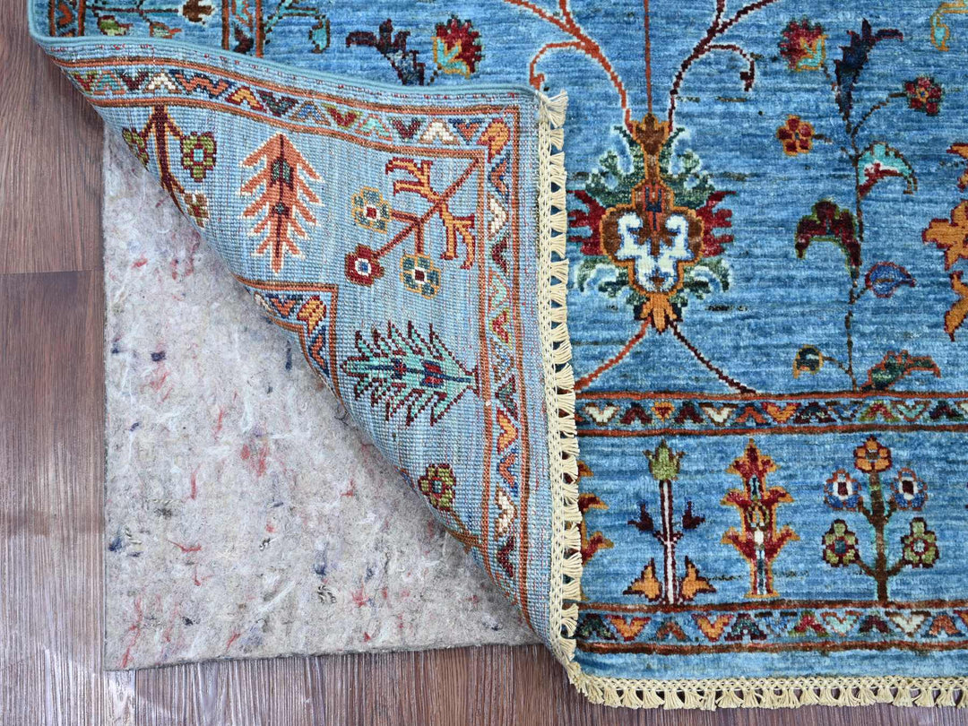 3'4" x 4'10" New Hand Knotted Blue Wool Rectangle Oriental Rug - MOA10221976
