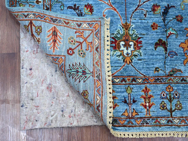 3'4" x 4'10" New Hand Knotted Blue Wool Rectangle Oriental Rug - MOA10221976
