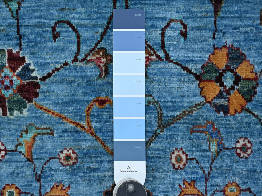 3'4" x 4'10" New Hand Knotted Blue Wool Rectangle Oriental Rug - MOA10221976