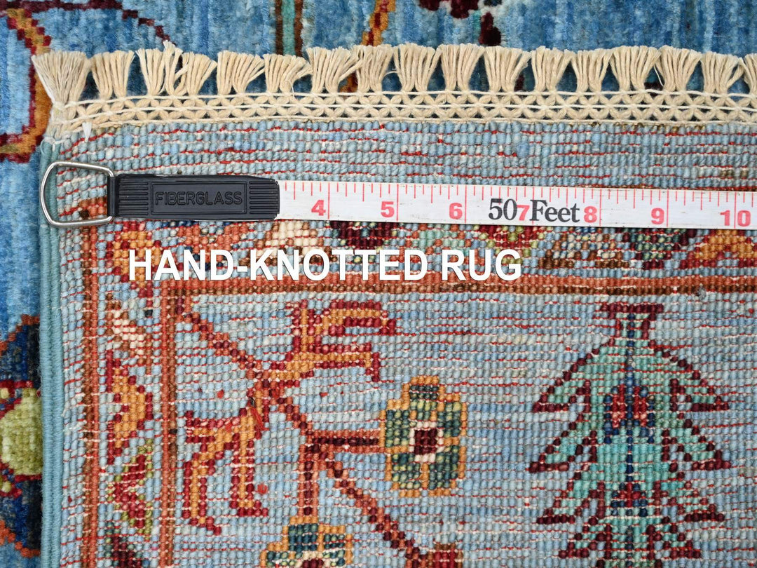 3'4" x 4'10" New Hand Knotted Blue Wool Rectangle Oriental Rug - MOA10221976