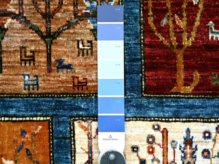 3'3" x 4'11" New Hand Knotted Blue Wool Rectangle Oriental Rug - MOA10221977