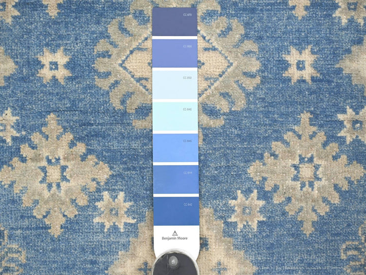 4'0" x 5'9" New Hand Knotted Blue Wool Rectangle Oriental Rug - MOA10221980