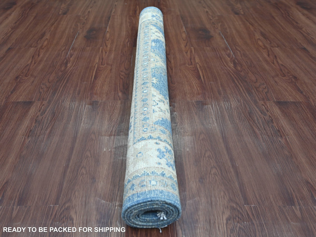 4'0" x 5'9" New Hand Knotted Blue Wool Rectangle Oriental Rug - MOA10221980