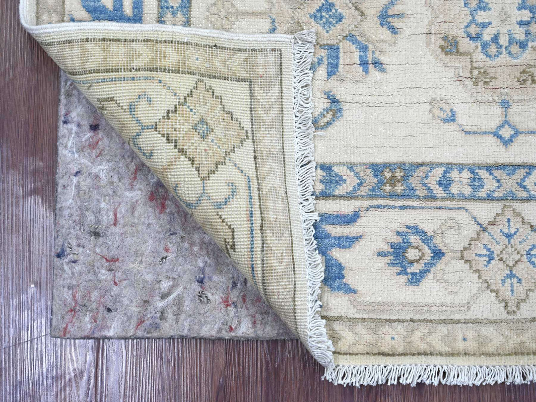3'10" x 5'8" New Hand Knotted Ivory Wool Rectangle Oriental Rug - MOA10221981