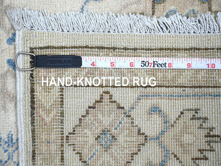 3'10" x 5'8" New Hand Knotted Ivory Wool Rectangle Oriental Rug - MOA10221981
