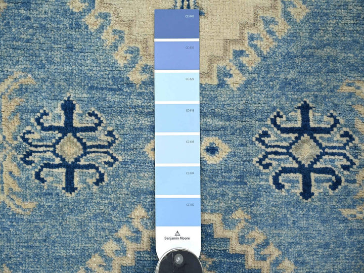 3'4" x 4'7" New Hand Knotted Blue Wool Rectangle Oriental Rug - MOA10221983