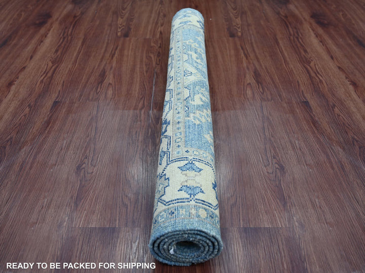 3'4" x 4'7" New Hand Knotted Blue Wool Rectangle Oriental Rug - MOA10221983