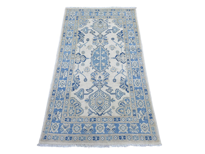 3'0" x 5'3" New Hand Knotted Ivory Wool Rectangle Oriental Rug - MOA10221986