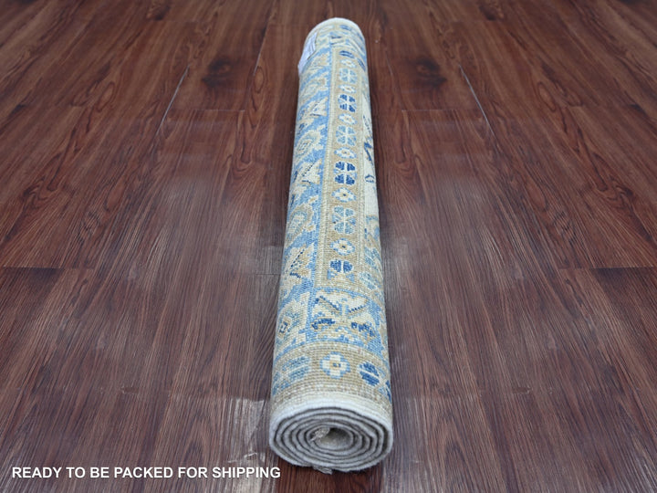 3'0" x 5'3" New Hand Knotted Ivory Wool Rectangle Oriental Rug - MOA10221986