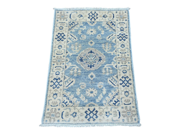 1'11" x 2'9" New Hand Knotted Blue Wool Rectangle Oriental Rug - MOA10221987