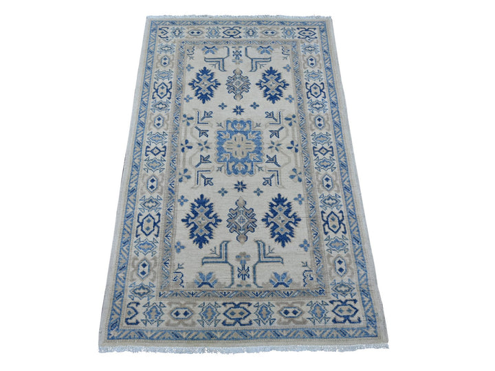 2'10" x 4'8" New Hand Knotted Ivory Wool Rectangle Oriental Rug - MOA10221988