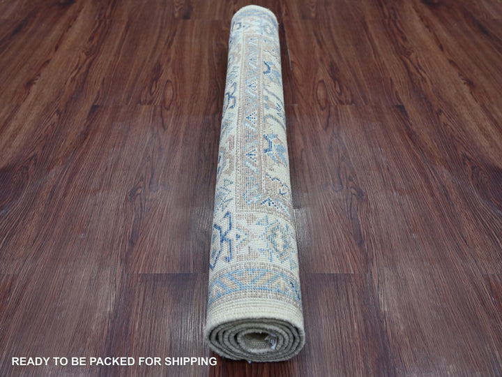 2'10" x 4'8" New Hand Knotted Ivory Wool Rectangle Oriental Rug - MOA10221988
